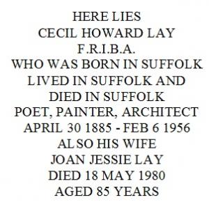 The words on Cecil Lay's Headstone